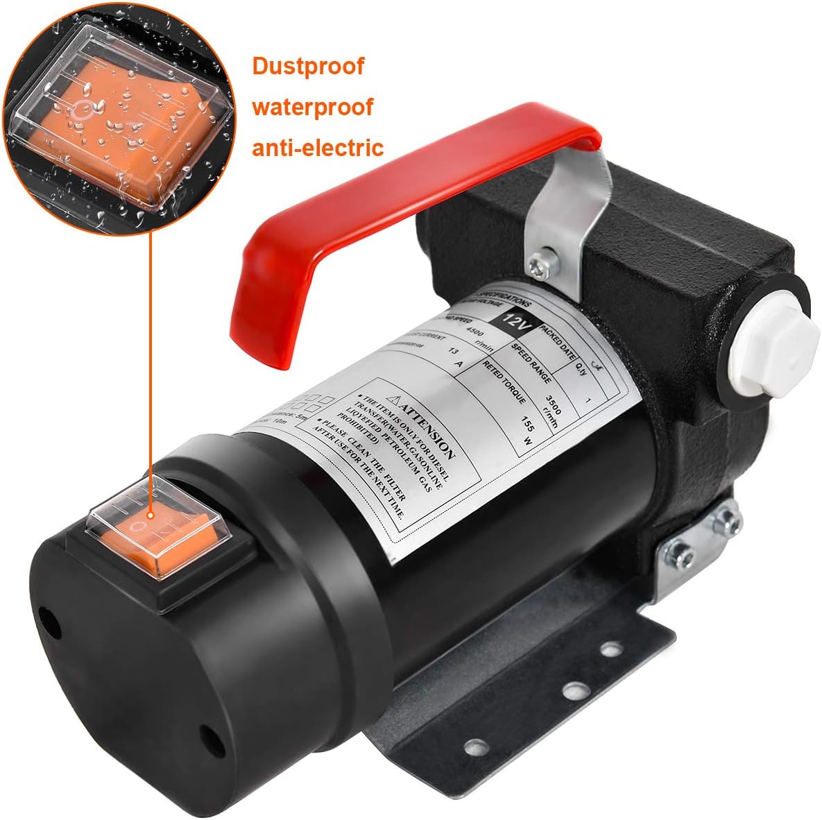 Goplus Electric Fuel Pump 12V 10GPM Diesel Bio Kerosene Oil Transfer Extractor: Automotive