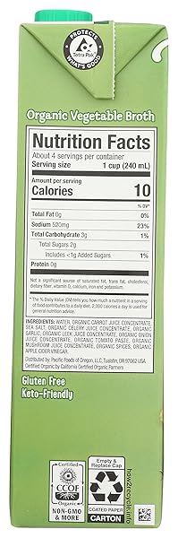 PACIFIC NATURAL FOODS ORGANIC VEGETABLE BROTH (1 X 32 FL OZ)