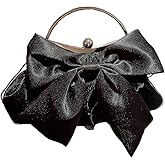 Verdusa Women's Bowknot Evening Bag Ruched Clutch Purse Party Handbag with Chain Strap