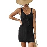 Bsubseach Women Swimsuit Cover Up Crochet Hollow Out Backless Beach Sleeveless Swimwear Knit 2026 Bikini Cover Ups Dresse
