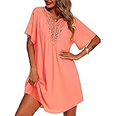 Supnier Women's Bathing Suit Cover Up Dress Lace Crochet V Neck Summer Beach Bikini Swimsuit Coverup