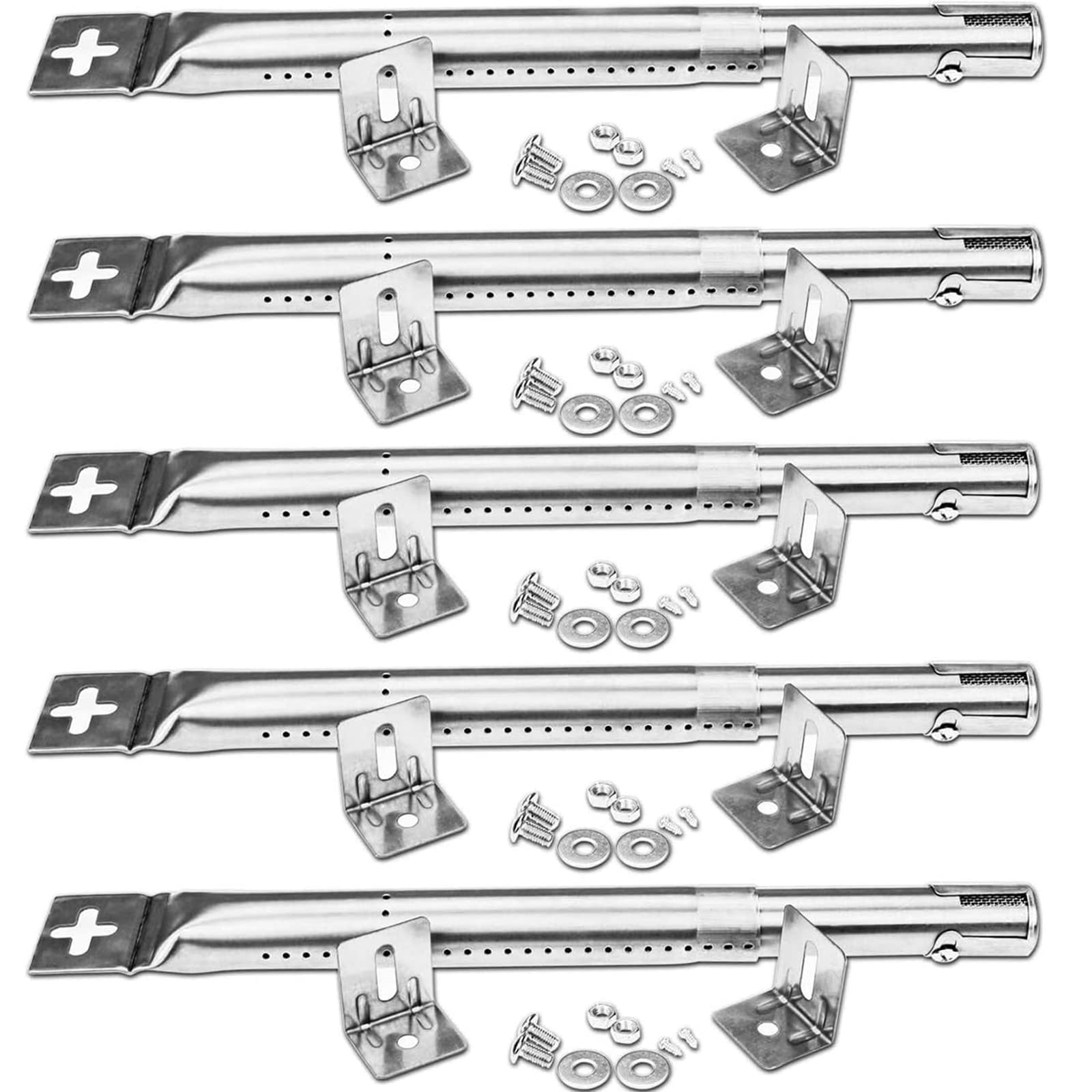 GFTIME 30.5 to 44.5CM Adjustable Burner for Charbroil, Outback, CosmoGrill, Blooma Ultar, Berkley, Uniflame, Napoleon, Universal Grill Burner Tube spare parts for most BBQ Gas Grills, 5 Pack