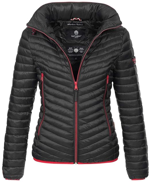 Navahoo Designer Damen Jacke Steppjacke Übergangsjacke gesteppt Kapuze B654
