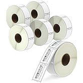 BETCKEY - Compatible DYMO 30347 (1" x 1-1/2") Book Spine Labels - Compatible with DYMO Labelwriter 450, 4XL, NOT FIT 550 & 5XL [6 Rolls/4500 Labels]