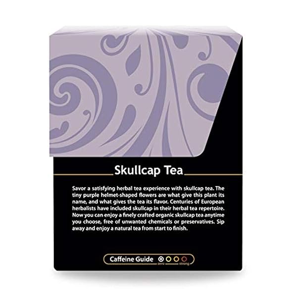 BUDDHA TEAS ORGANIC SKULLCAP TEA – OU KOSHER, USDA ORGANIC, CCOF ORGANIC, 18 BLEACH-FREE TEA BAGS
