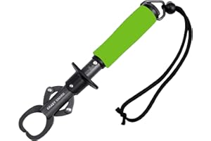 Crazy Shark Portable Stainless Steel Fish Lip Grabber Gripper Grip Tool Fish Holder Tackle EVA Handle 40lbs (Green)