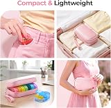 AUVON Weekly Pill Organizer with Pink PU Leather Case 7 Day 2 Daily Trips view 7
