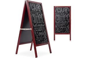 AKOZLIN Chalkboard Sign A-Frame 41"×18" Magnetic Double-Sided Wooden Sandwich Board Sign Large Sturdy Freestanding for Weddin