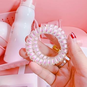 Buy Dol 4 Pcs Hair Bands No Crease Mermaid Transparent Silver Pink