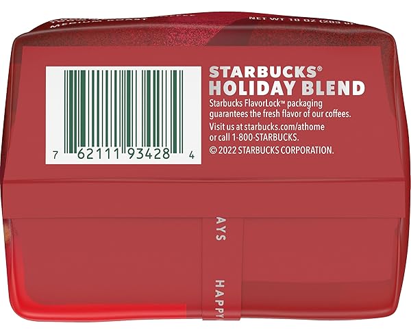 STARBUCKS GROUND COFFEE BAG, HOLIDAY BLEND, MEDIUM ROAST COFFEE, 100% ARABICA COFFEE, NOTES OF SWEET MAPLE & HERBS, 10-OUNCE BAG (PACK OF 2)