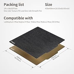 430X430mm Textured PEI Build Plate Smooth Pee