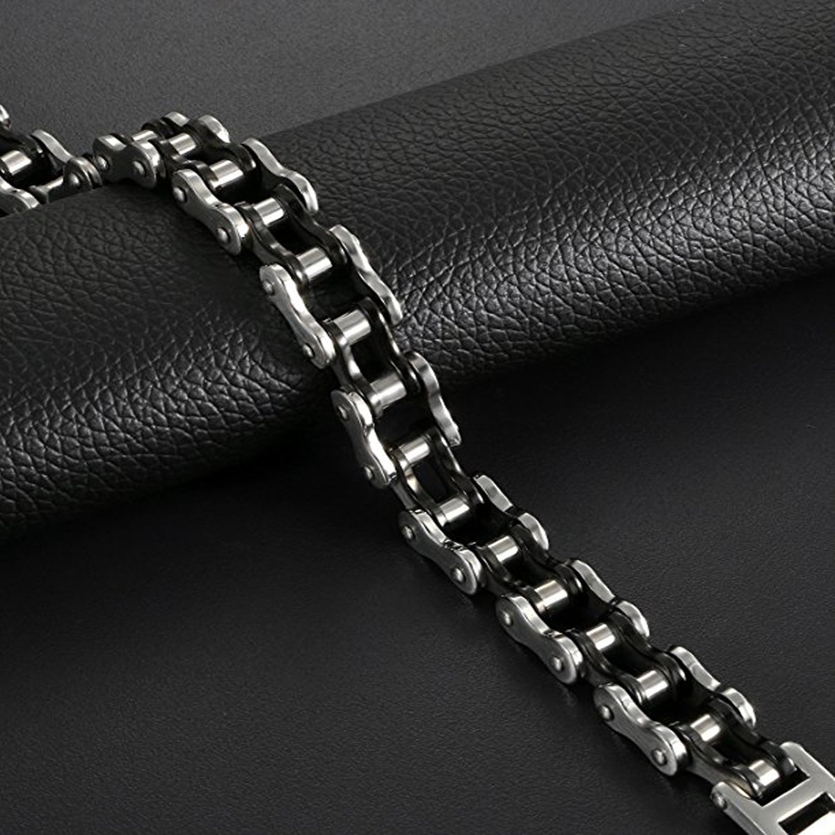 Feraco Mens Bikers Bracelet Stainless Steel Motorcycle Bike Chain Bracelets 8.4 Inch
