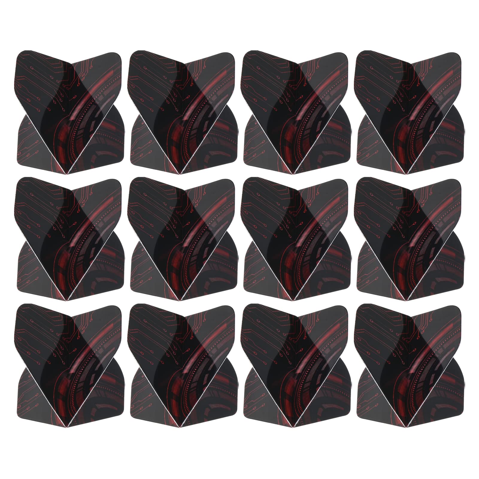 PATIKIL Dart Flights, 12 Pack PET Standard Darts Accessories Replacement Parts for Soft Tip Steel Tip, Mechanical Style, Black, Red