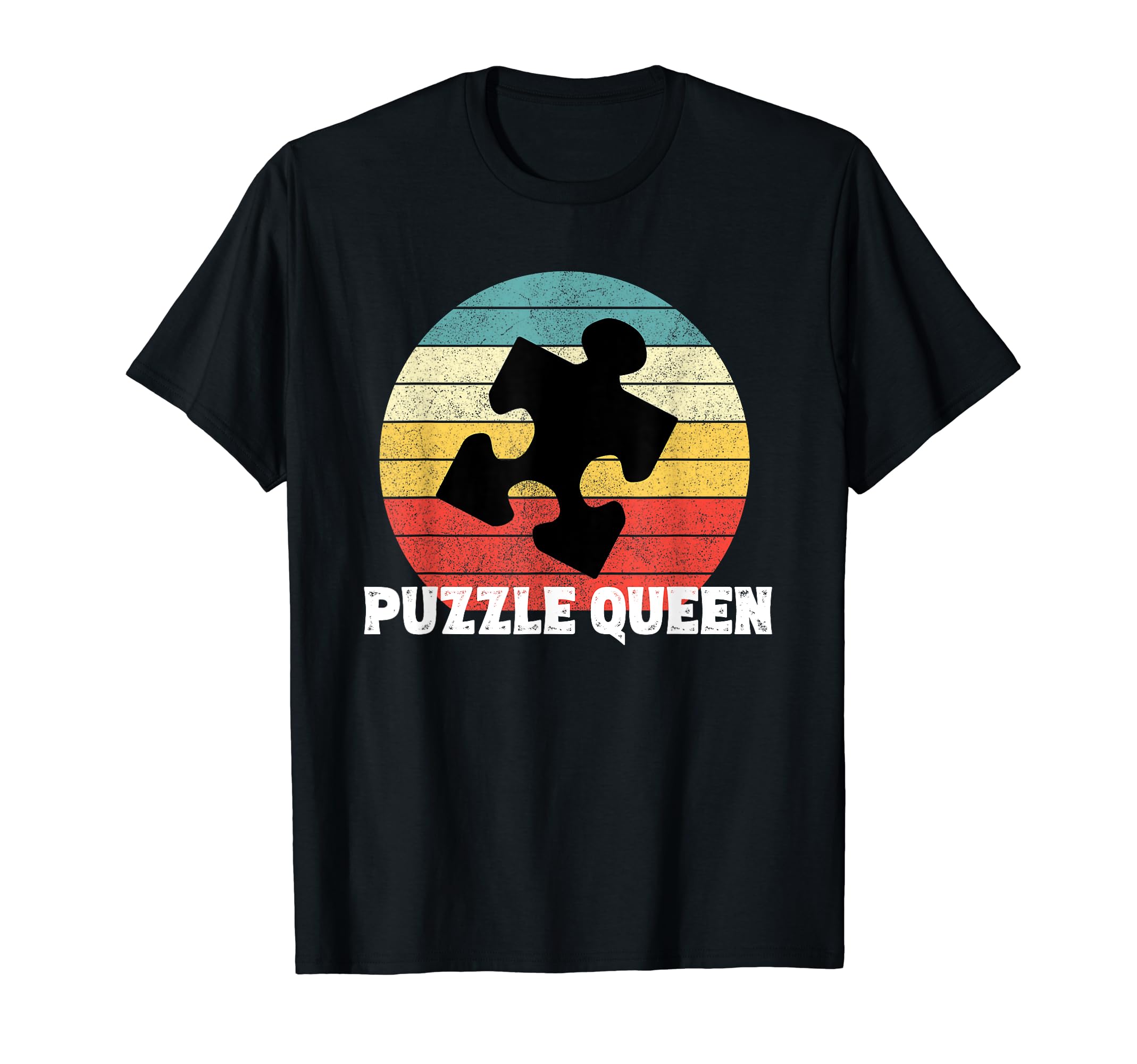 Jigsaw Puzzle Hobby Queen Womens Gift Retro Sunset T-Shirt