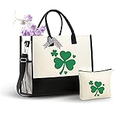 InnoBeta Irish Gifts for Women Canvas Tote Bag, Irish Gifts Tote with Top Zipper Closure and Shoulder Strap for Birthday, Mother's Day, Christmas