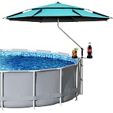 Vidoya Above Ground Pool Umbrellas with 2 Cup Holders, Outdoor Pool Sunshade Canopy, Pool Shade Umbrella for Oval Rectangular Swimming Pools, Patio Umbrella for Garden, Backyard, Poolside Accessories
