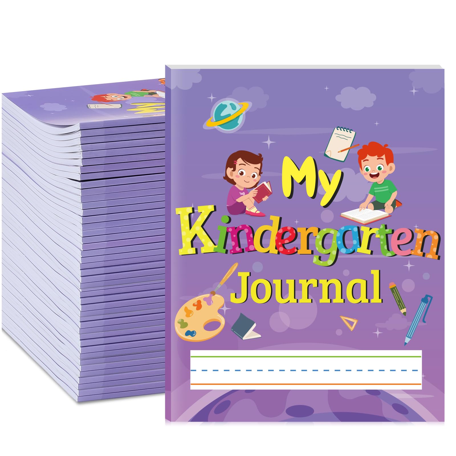 Photo 1 of Teling 48 Pcs Kids Primary Journal Kindergarten Primary Composition Notebook Writing Notebook for Kids Paper Notebooks for Grades K-2, 10 x 8 Inch, 64 Pages for Each Piece