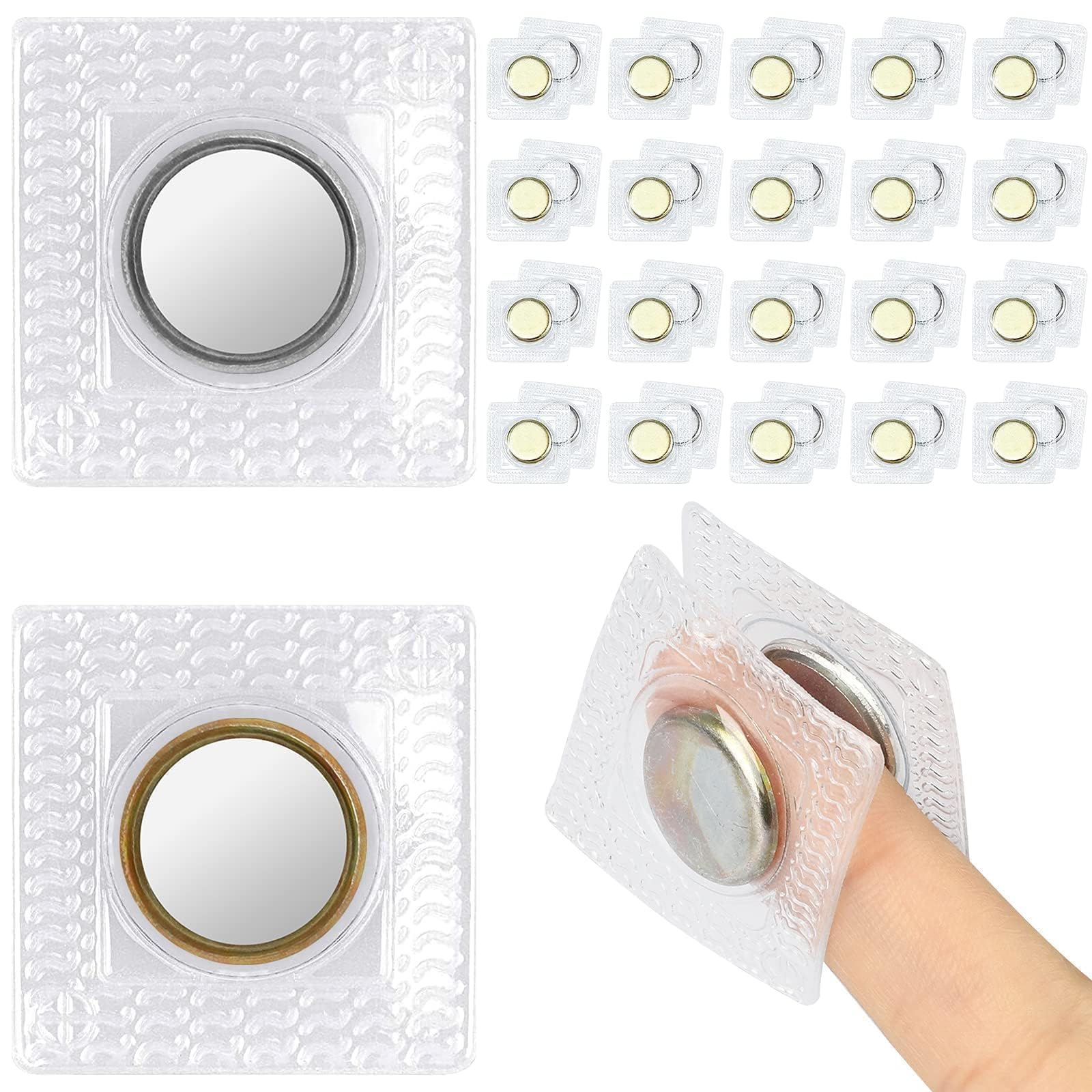 EEEKit 20 Pairs Sew in Magnets, Hidden Magnetic Snap Closure, PVC Invisible Magnetic Fastener for Thin Fabric, Bag Lining, Pocket Flap, Clothing Lining, DIY Sewing