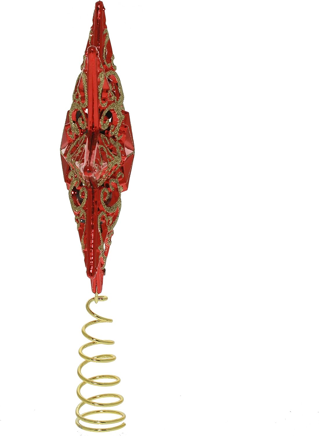 WeRChristmas Shatterproof Deluxe Christmas Star Tree Topper with Glitter, 21 cm - Red - Image 4
