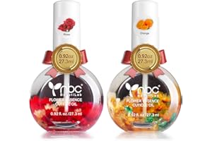 nbc BeautiLab Cuticle Oil, Nail Growth Oil Natural Blend of Jojoba, Vitamin E Nail Cuticle Oil for Repairs Cuticles Overnight Moisturizes and Strengthens Nails Cuticles 2 x 0.92 oz Orange & Rose