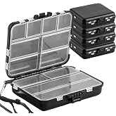 Tcakelox 5 Pack Mini Plastic Tackle Boxes for Small Tackle Box Organizer, Ideal for Fishing Storage Containers, Kayak Fly Boxes Large