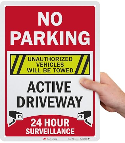Shared Driveway Do Not Block Sign - 24x30 Inches, Aluminum, Fade Resistant, Made In USA, Keep Clear At All Times