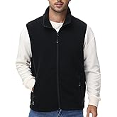 Mlgaril Men's Fleece Vest Full Zip Polar Fleece Sleeveless Jacket Lightweight Outerwear Golf Vests with Zipper Pockets