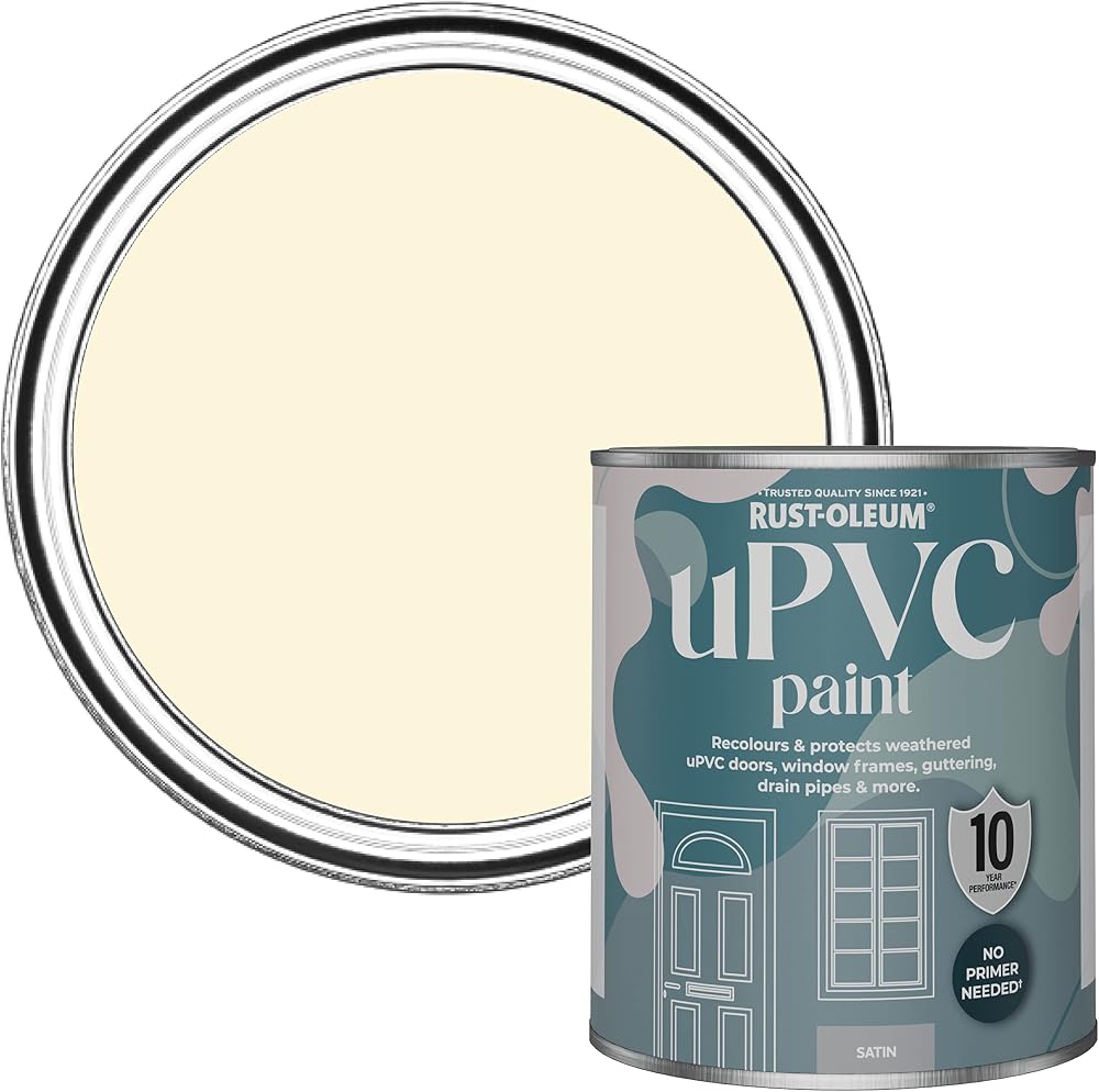 Rust-Oleum Beige uPVC Door & Window Paint Satin 750ml Clotted Cream