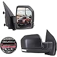 Side Mirror Replacement Passenger Side View Mirror Fits Ford F150 2015 2016 2017 2018 2019 2020 w/Heated, Turn Signal, Puddle Lights, 9 Pins
