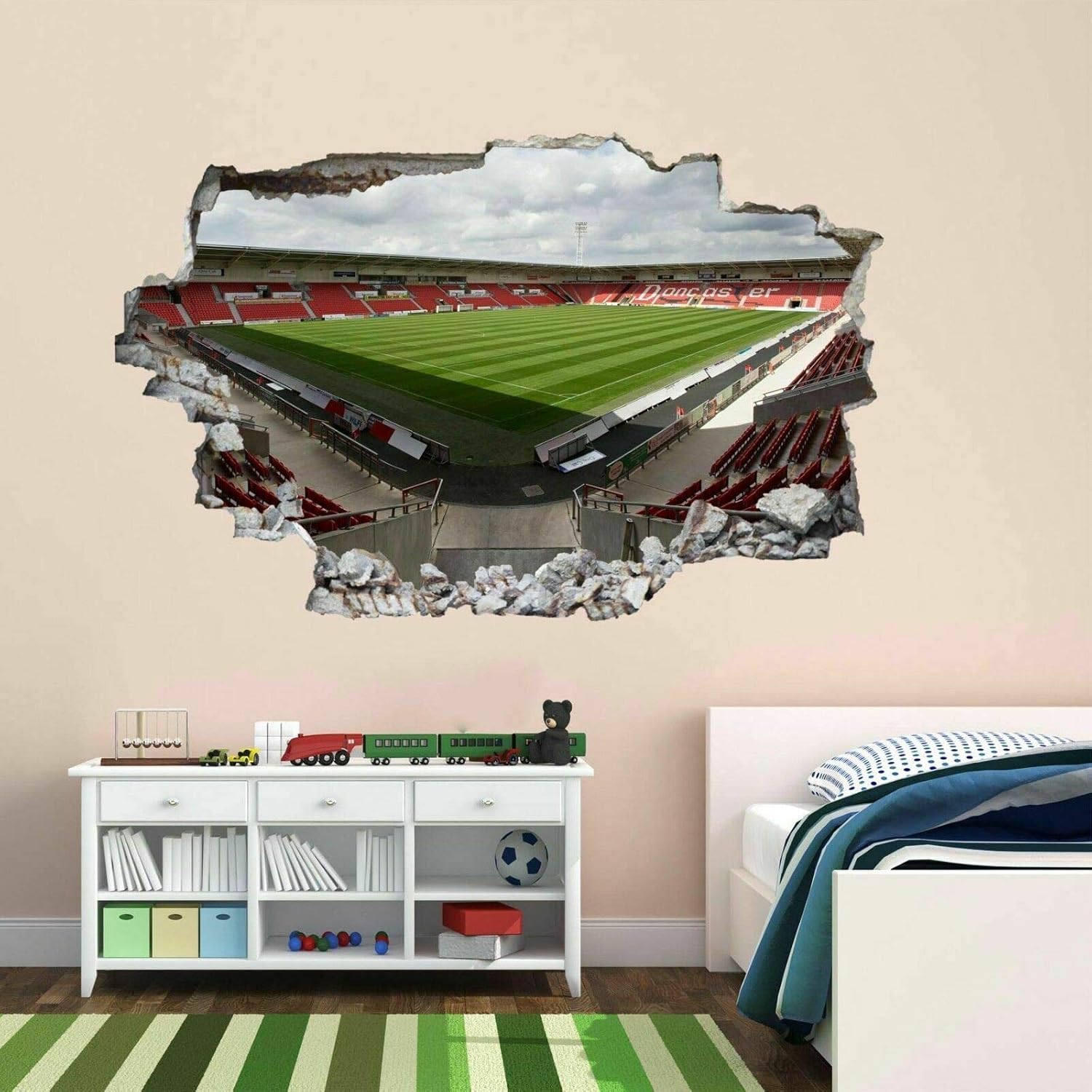 ioljk Football field wall stickers mural decals kids bedroom home