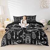 Cars Tank Duvet Cover Set Twin Size,Military Style Aircraft Transport Vehicles Bedding Set for Kids Boys Girls Teens Room Decor,Sketch Airplane Equipment Comforter Cover Chic Black Quilt Cover 2Pcs