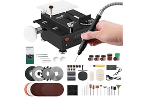 ZUSKYZU Mini Table Saw, Mini Table Saw for Crafts, Multi functional Portable Adjustable Cutting Sanding Engraving Drilling All in One Machine for Wood/PCB/Acrylic/Plastic