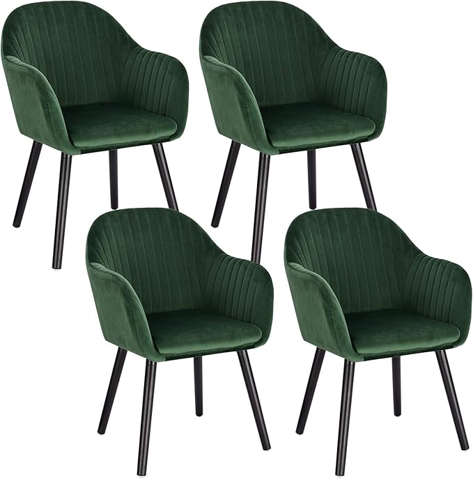 WOLTU Dark Green Kitchen Dining Chairs Set of 4 PCS Upholstered Counter