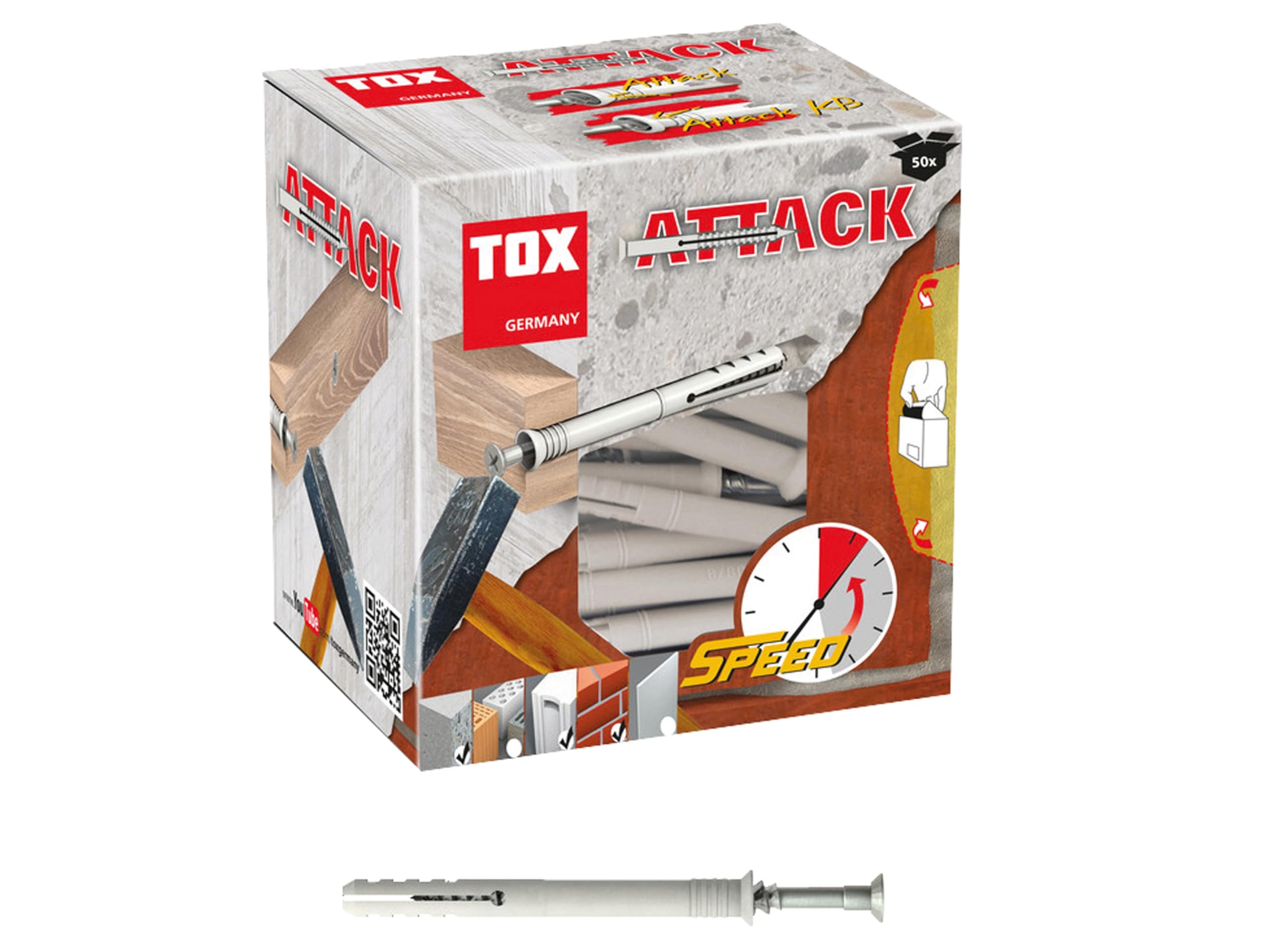 TOX nail dowels Attack 8 x 100 mm, 50 pieces, 017102241