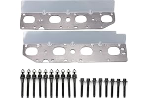 RJSPHH Exhaust Manifold Gasket Set + Bolts & Studs Set Compatible for 2009-2020 Chrysler Dodge Ram 5.7L V8 Engines. (Complete