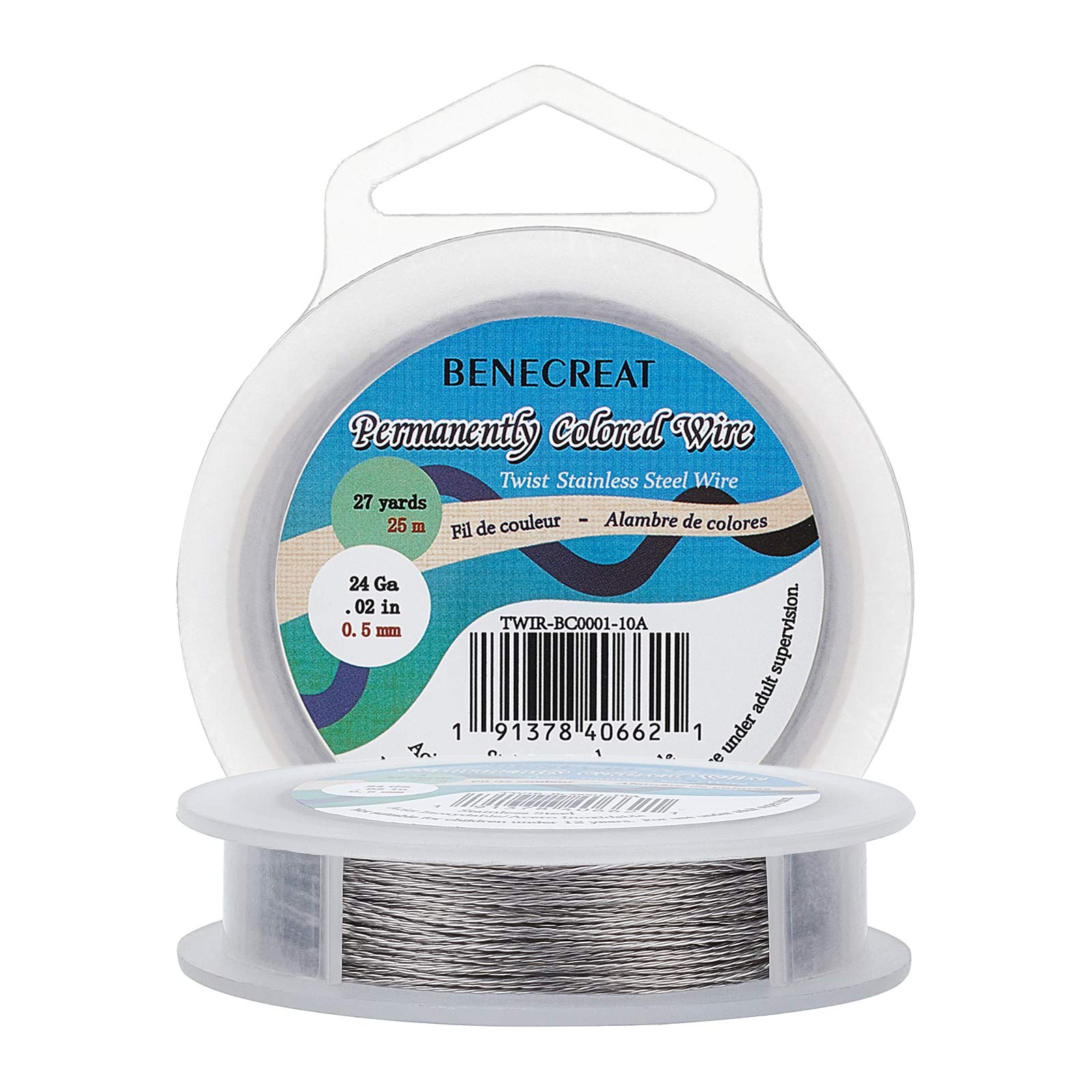 BENECREAT 0.5mm 3 Strands Twist Stainless Steel Wire 25m/27 Yard 304 Stainless Bead String Wire for Necklace Bracelet Jewelry Making