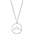 Boma Jewelry Sterling Silver Circle Mountain Pendant Necklace, 18 Inches