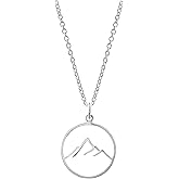 Boma Jewelry Sterling Silver Circle Mountain Pendant Necklace, 18 Inches
