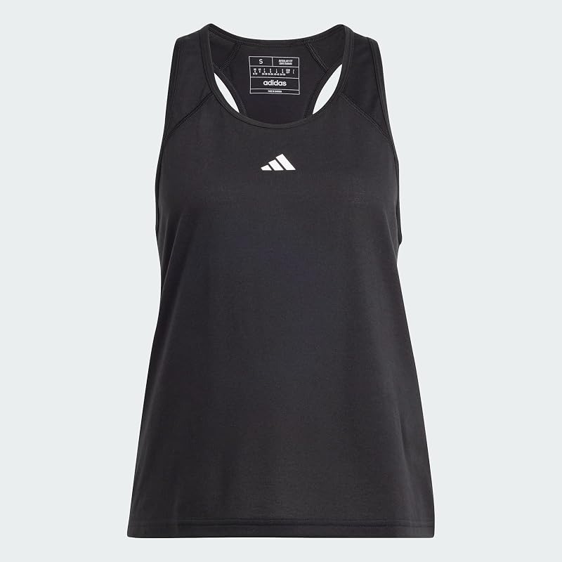 Donna Train Essentials Minimal Branding Racerback Tank Top Shirt, Black, XS