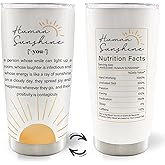 MOTERMATE Human Sunshine 20oz Travel Coffee Mug Tumbler, Human Sunshine Inspirational Employee Thank You Gifts for Women Men Coworkers, Inspirational Water Stainless Steel Tumbler with Lid and Straw