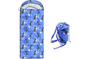 Kids Sleeping Bags - Camping Sleeping Bags with Carry Bag - Compact Sleeping Bag for Hiking,3 Season Warm & Cool Weather Back