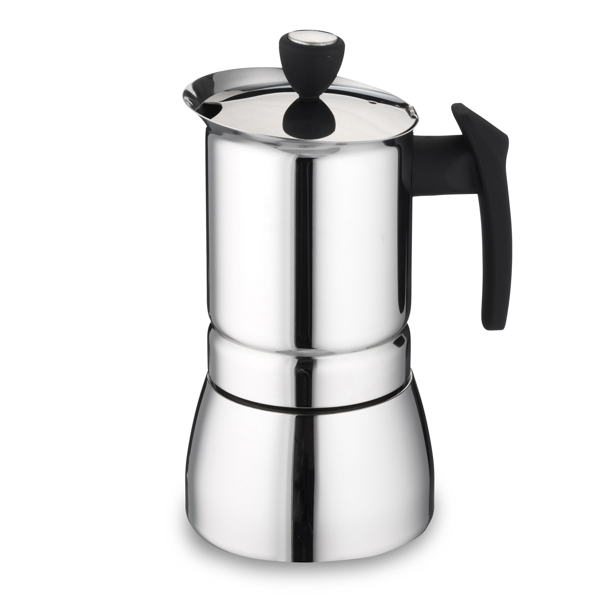 Café Ole SSICM-06 Cafe Ole Espresso Coffee Maker, Stainless Steel, Silver, 6 Cup