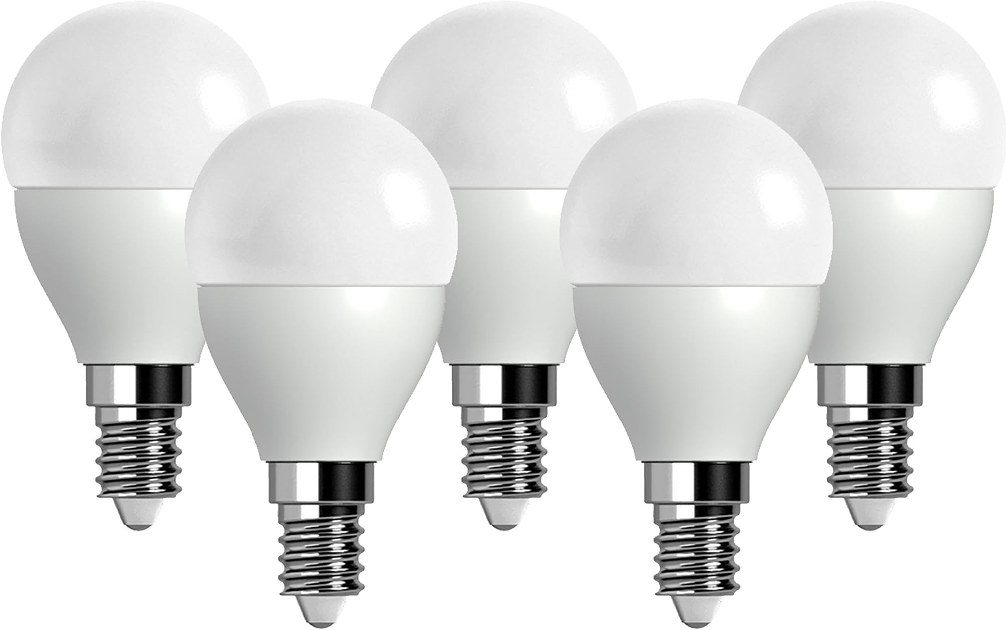 IINNO - Pack de 5 Mini Bombillas LED 5W, color cálido 4000K, rosca E14 [Energy Class A+]
