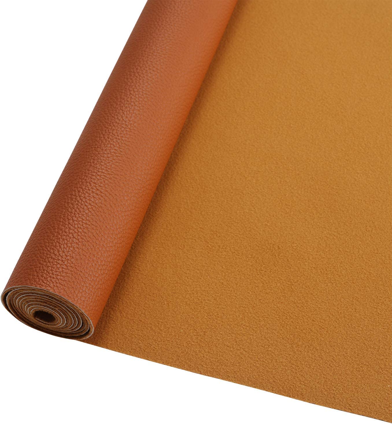 AOUXSEEM 11.8" x 52"(30cm x 132cm) Tan Faux Leather Roll for Bows Earrings Handbag Wallet Sewing Craft Making