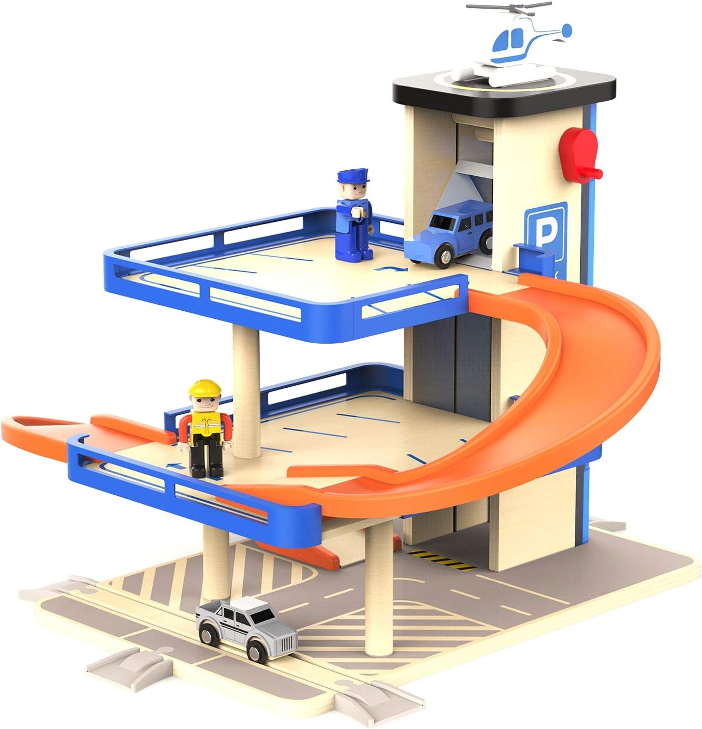 toy car garage with ramps