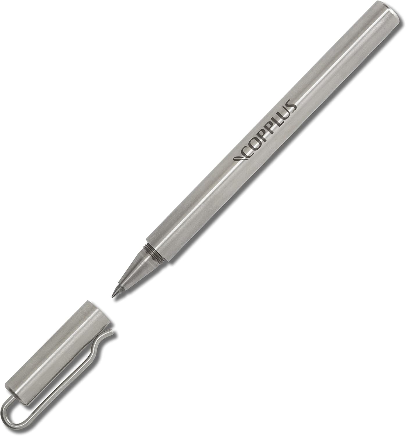 Copplus Stainless Steel Pen with Clip, Metal Gel Ink Pen, Compatible