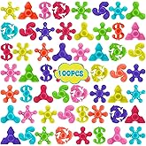 100pcs Bulk-Mini Finger Fidget Spinner Toys, Stress Relief Sensory Toys for Kids Teens Adults, Birthday Party Favors Gifts Christmas Stocking Classroom Prizes Supplies Valentine's Day Gifts