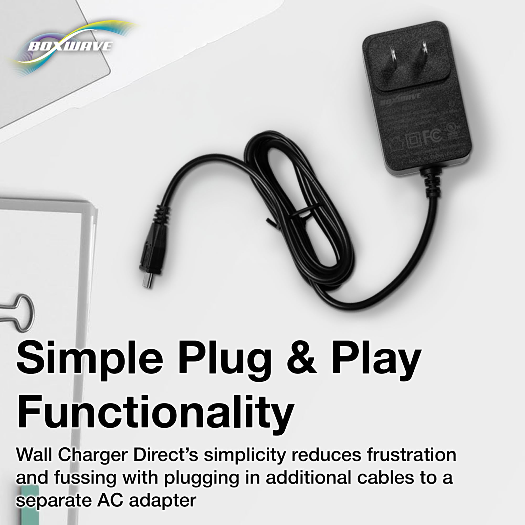 BoxWave Charger Compatible with Freestyle Libre Reader - Wall Charger Direct (15W), Rapid Charge Your Device with Built-in 3ft Cable
