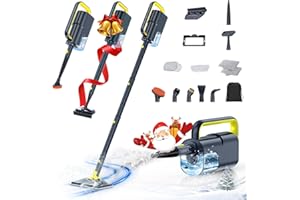 LABIGO 10-in-1 Steam Mop with Detachable Handheld Steamer, 350ml Tank, 10s Heat-Up, 248°F Steam Cleaner, 2-Level Control and Swivel Head for Floors, Carpets, Tiles, BBQ grill and Multi-Surface