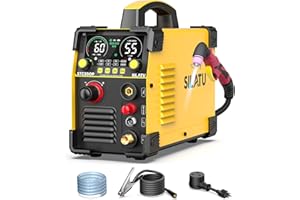 SILATU 55Amps Plasma Cutter, STC550P HF Non-Touch Pilot Arc Plasma Cutter Machine, 110/220V Dual Voltage LED Display Air Sensor Technology, 1/2'' Clean Cut 3/5'' Max Cut, PT/2T/4T for Beginners DIY